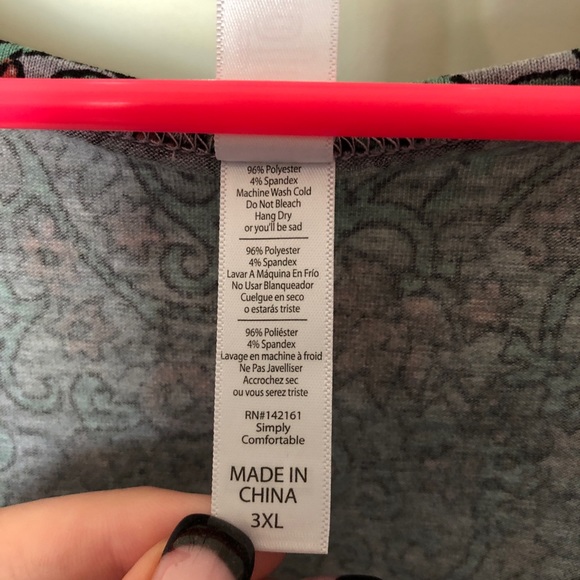 Lularoe NWT 3XL Floral Perfect T - Picture 4 of 4